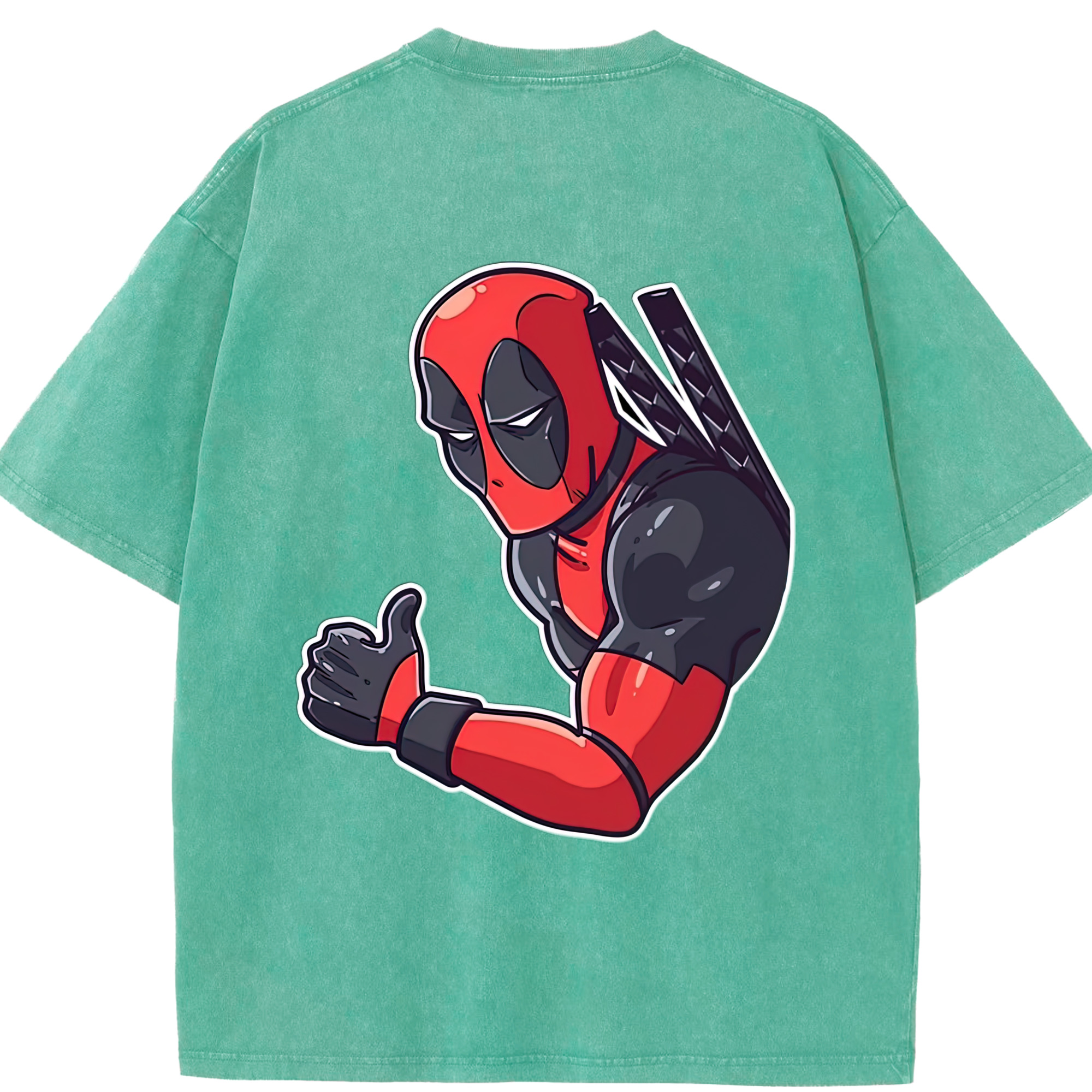 （画像用） Deadpool デッドプール 綿100% ヴィンテージ風 半袖Tシャツ（背面プリント）